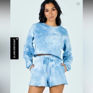 Princess Polly Bianca shorts and jumper set tie dye